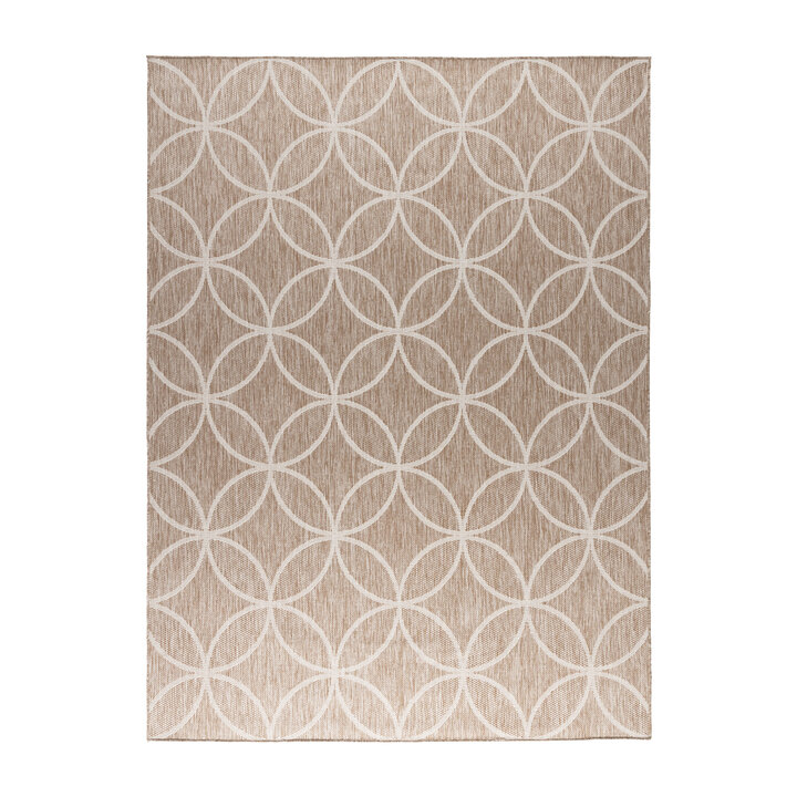 Geometrischer Outdoor Teppich - Faro Ripple Beige