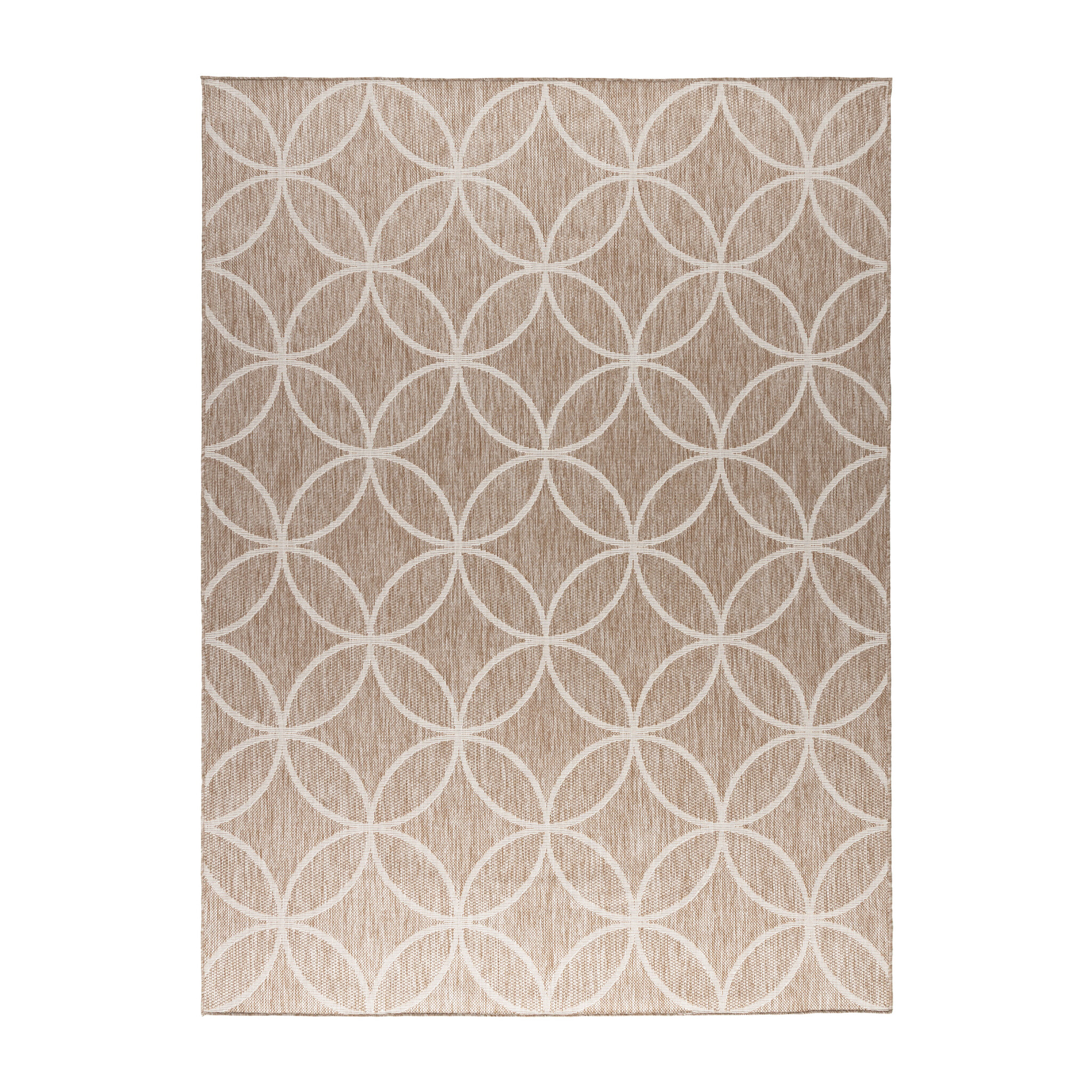 Geometrischer Outdoor Teppich - Faro Ripple Beige - sfeer
