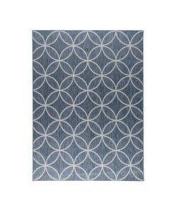 Geometrischer Outdoor Teppich - Faro Ripple Blau