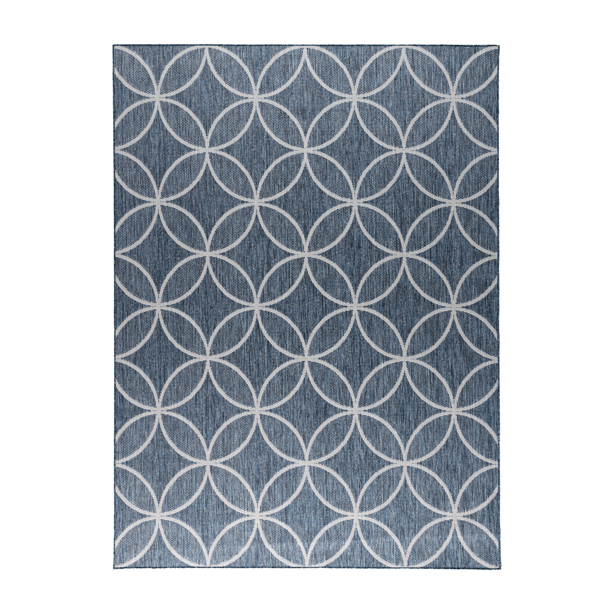 Geometrischer Outdoor Teppich - Faro Ripple Blau - sfeer