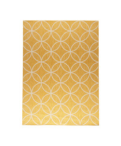 Geometrischer Outdoor Teppich - Faro Ripple Gelb