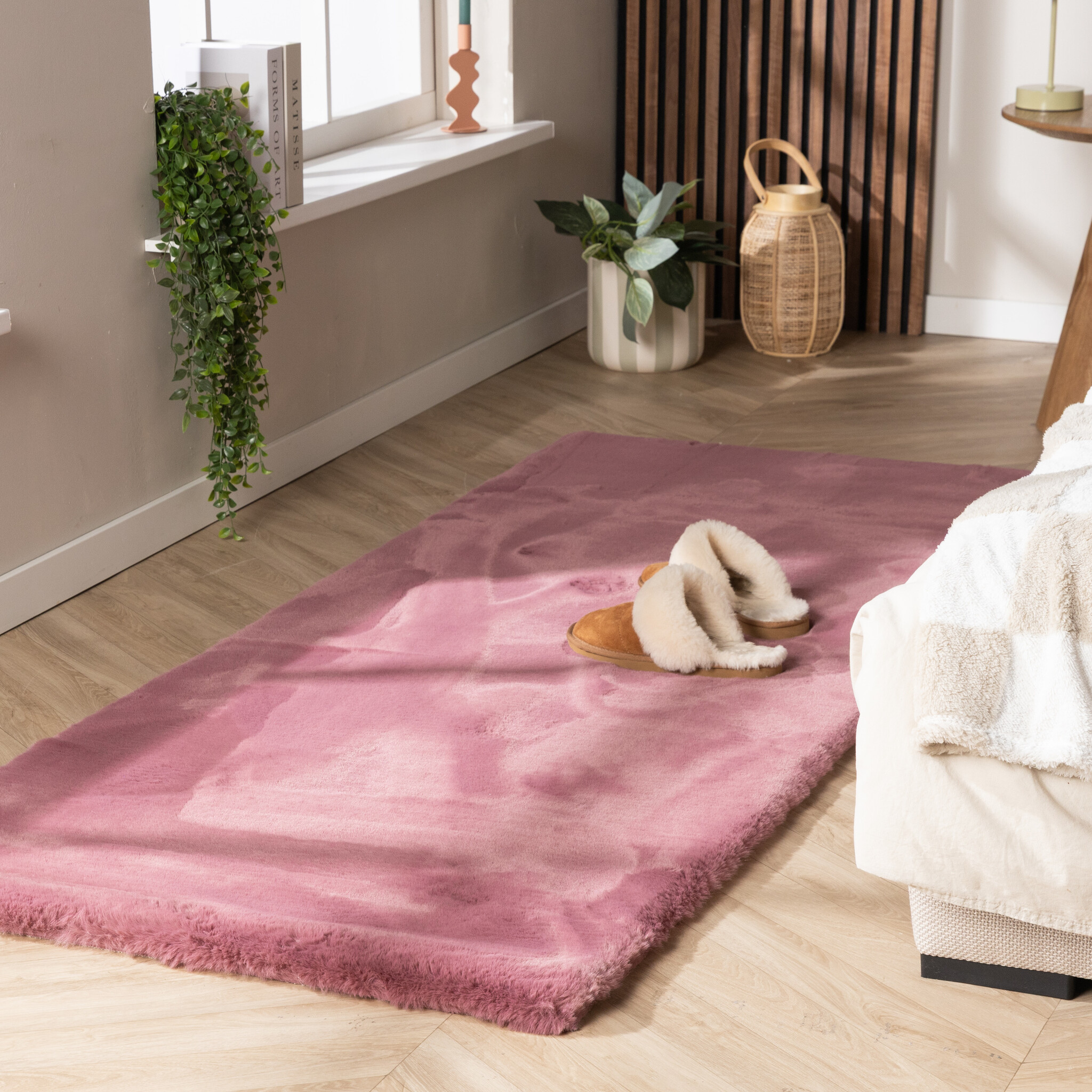 Hochflor Läufer - Comfy Supreme Dunkelrosa