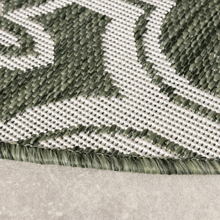 In- & Outdoor Teppich Rund - Rio Flower Grün