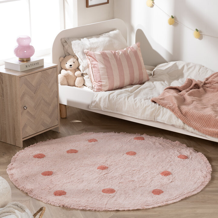 Teppich Kinderzimmer Rund - Lou Dots Rosa