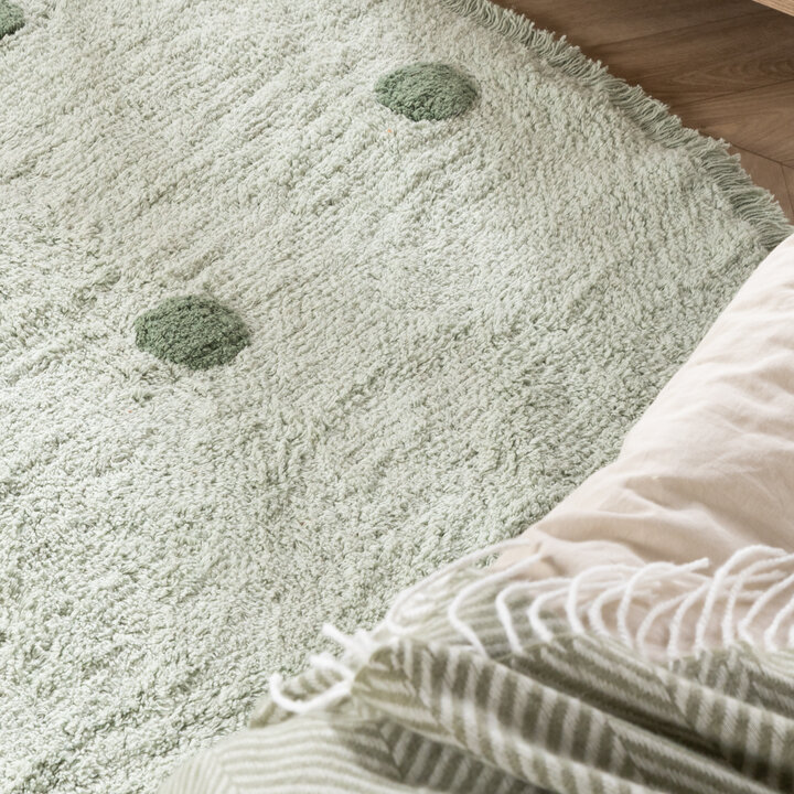 Teppich Kinderzimmer Rund - Lou Dots Grün