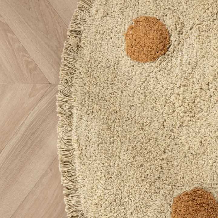 Teppich Kinderzimmer Rund - Lou Dots Gelb
