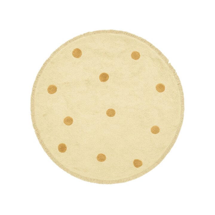 Teppich Kinderzimmer Rund - Lou Dots Gelb