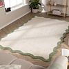 Waschbarer Teppich - Hazy Grün Creme - thumbnail