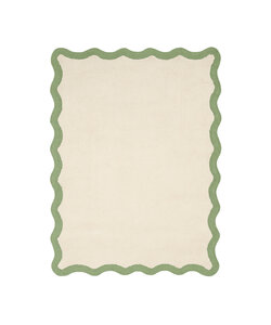 Waschbarer Teppich - Hazy Grün Creme