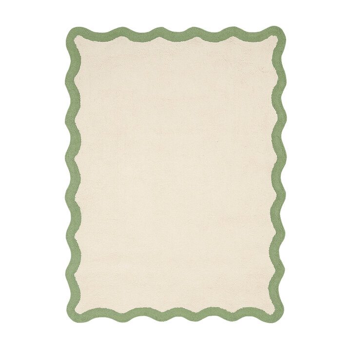Waschbarer Teppich - Hazy Grün Creme