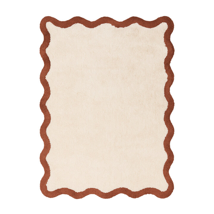 Waschbarer Teppich - Hazy Braun Creme
