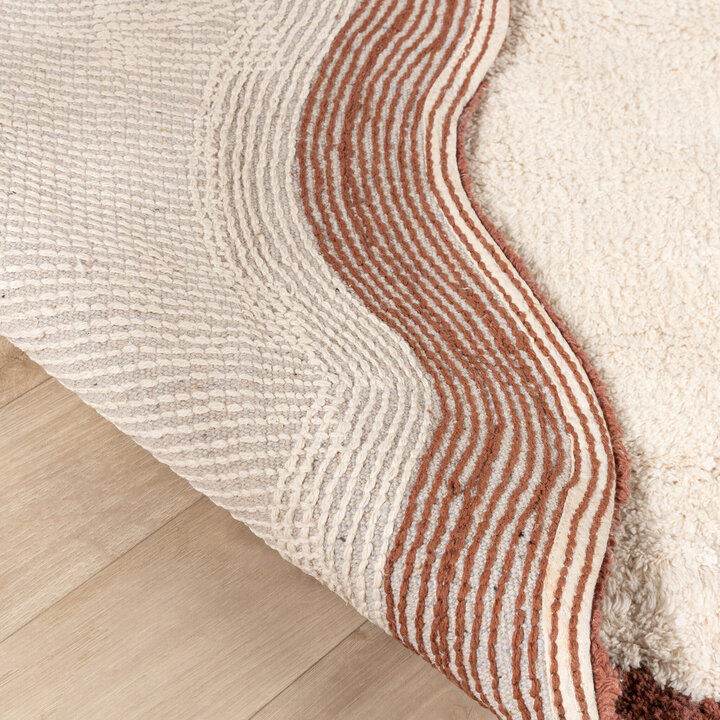 Waschbarer Teppich - Hazy Braun Creme