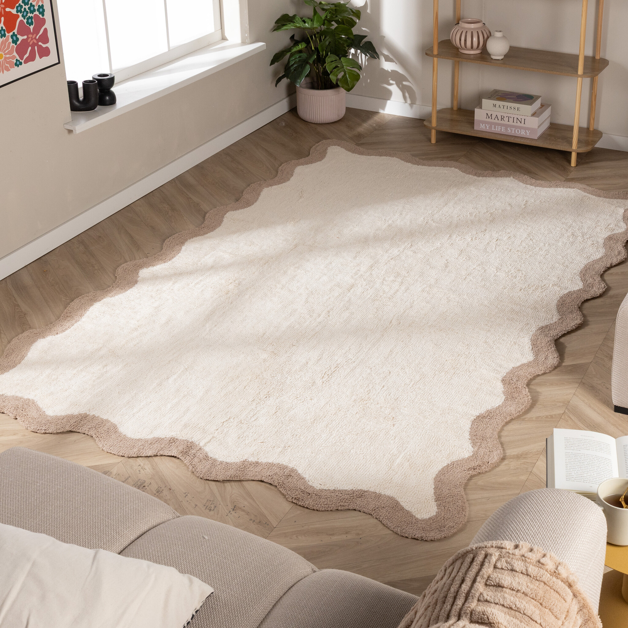 Waschbarer Teppich - Hazy Beige Creme 120x170cm - Fraai