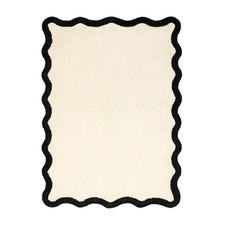 Waschbarer Teppich - Hazy Schwarz Creme