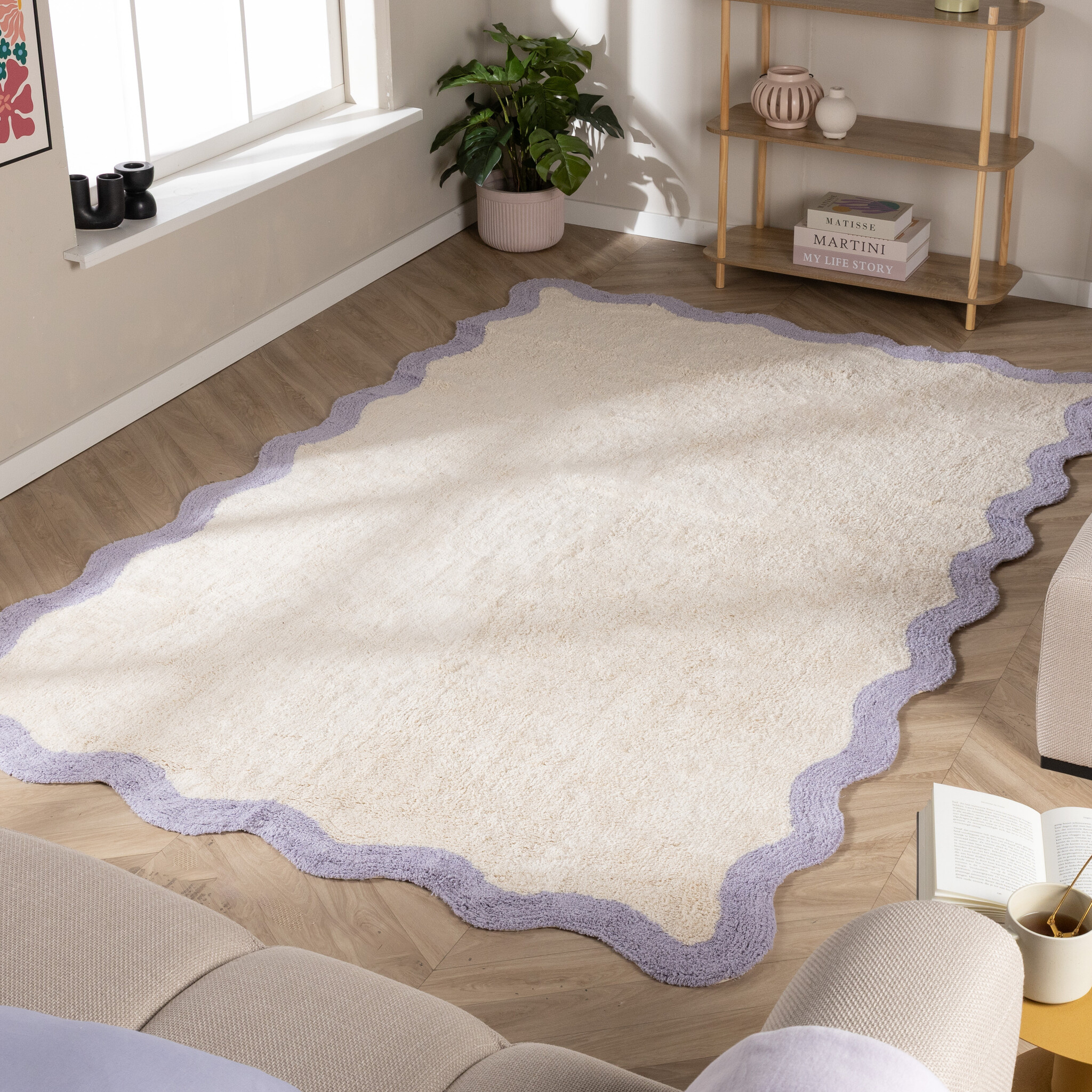 Waschbarer Teppich - Hazy Lila Creme