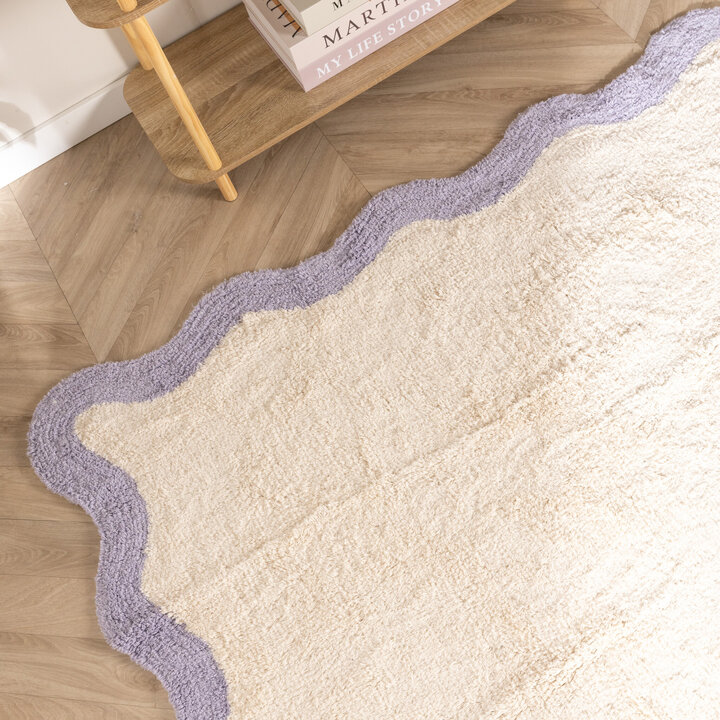 Waschbarer Teppich - Hazy Lila Creme
