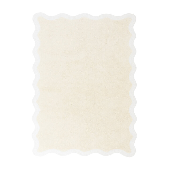 Waschbarer Teppich - Hazy Weiß Creme