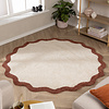 Waschbarer Teppich Rund - Hazy Braun Creme - thumbnail