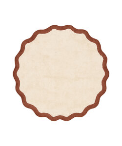 Waschbarer Teppich Rund - Hazy Braun Creme