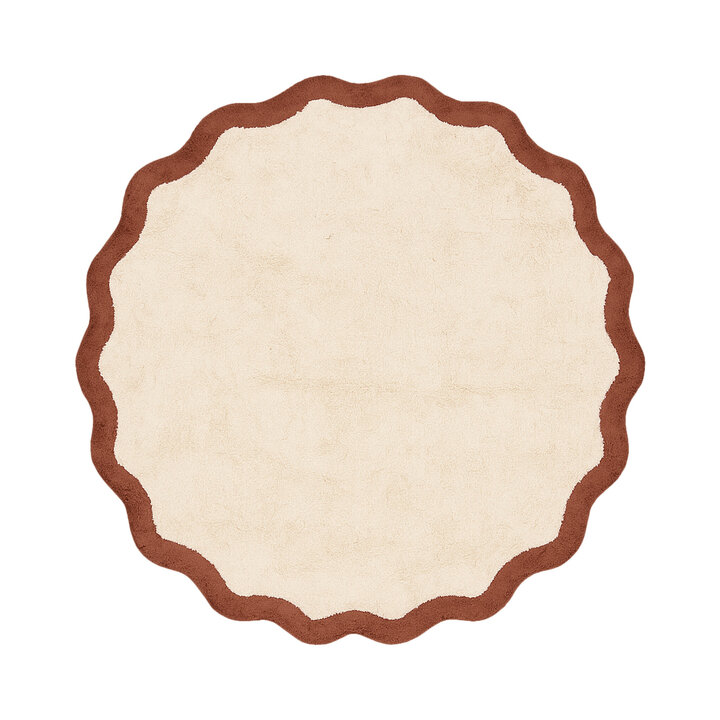 Waschbarer Teppich Rund - Hazy Braun Creme