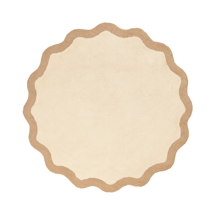 Waschbarer Teppich Rund - Hazy Beige Creme