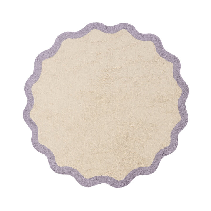 Waschbarer Teppich Rund - Hazy Lila Creme