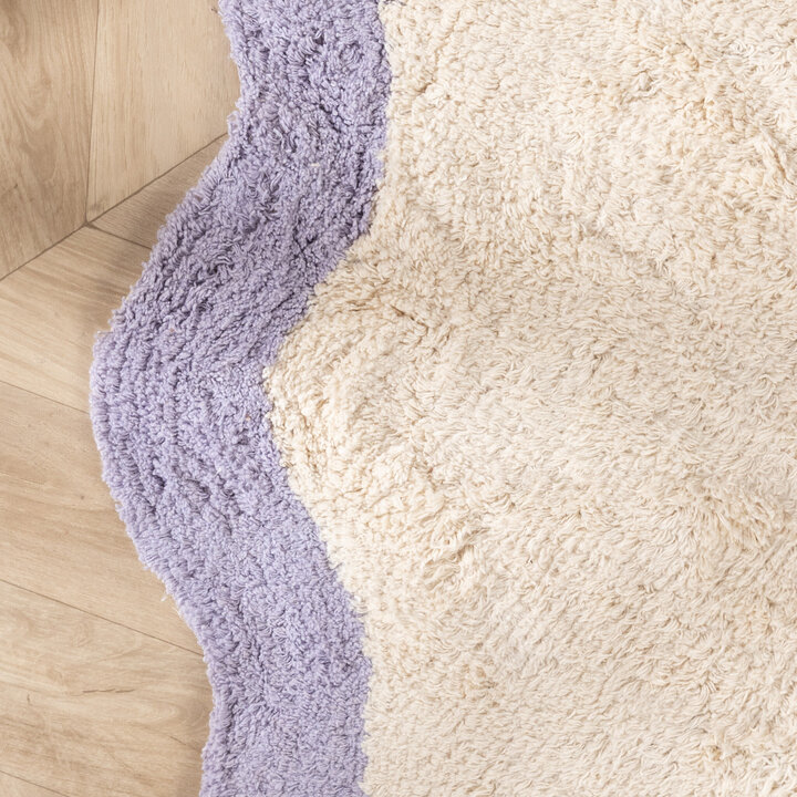 Waschbarer Teppich Rund - Hazy Lila Creme