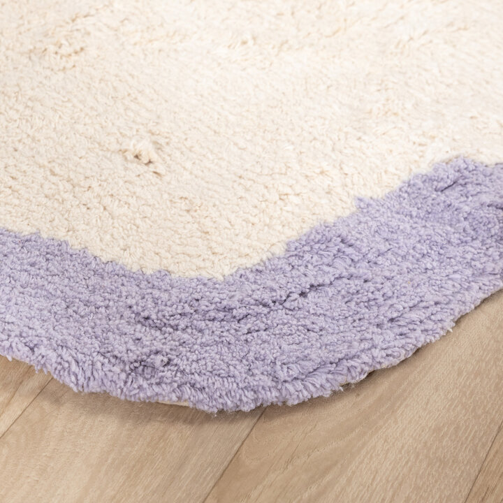 Waschbarer Teppich Rund - Hazy Lila Creme