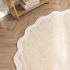 Waschbarer Teppich Rund - Hazy Weiß Creme - thumbnail 2