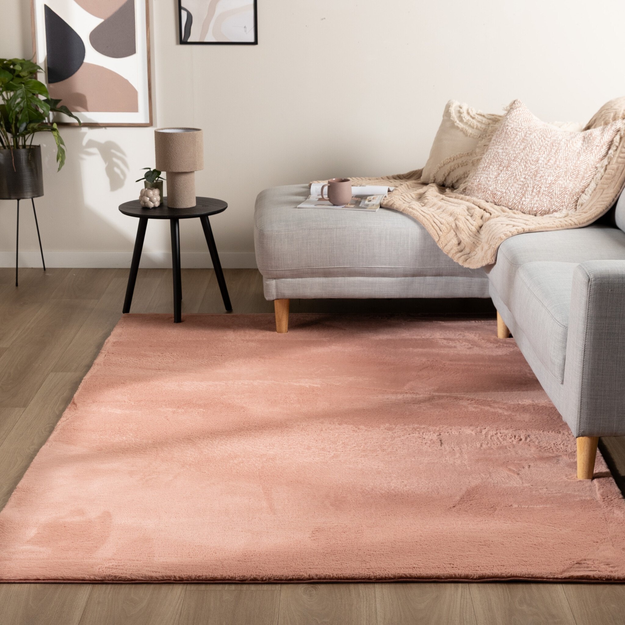 Flauschiger Teppich - Cozy Rosa 130x200cm - NATURL.