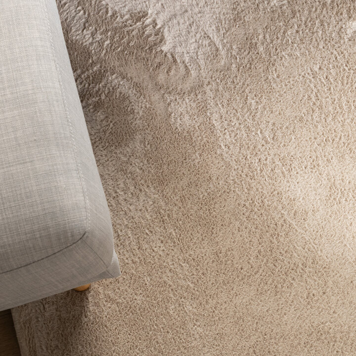 Flauschiger Teppich Rund - Cozy Beige