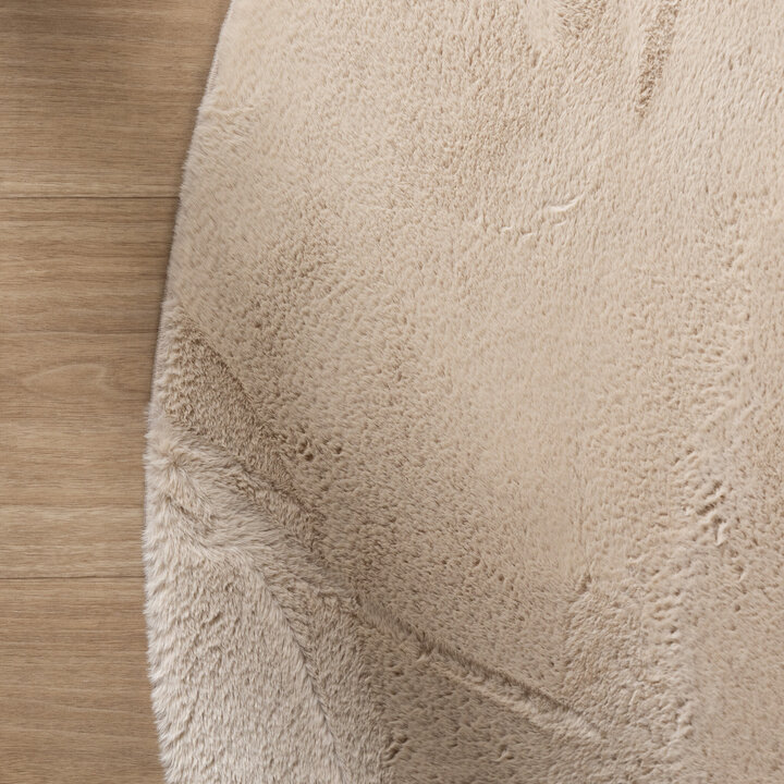 Flauschiger Teppich Rund - Cozy Beige