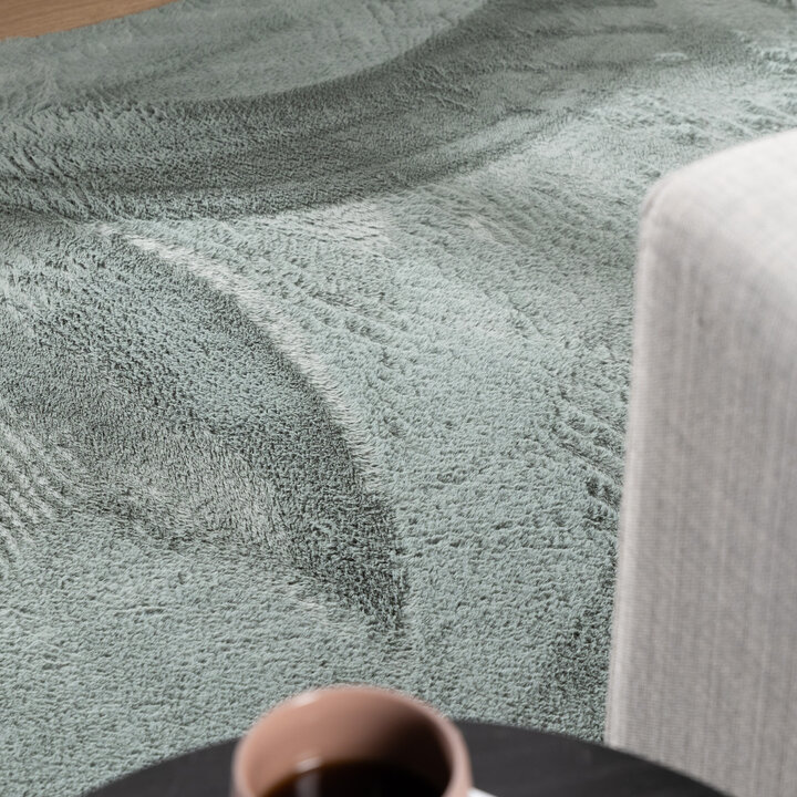 Flauschiger Teppich - Cozy Pebble Grün