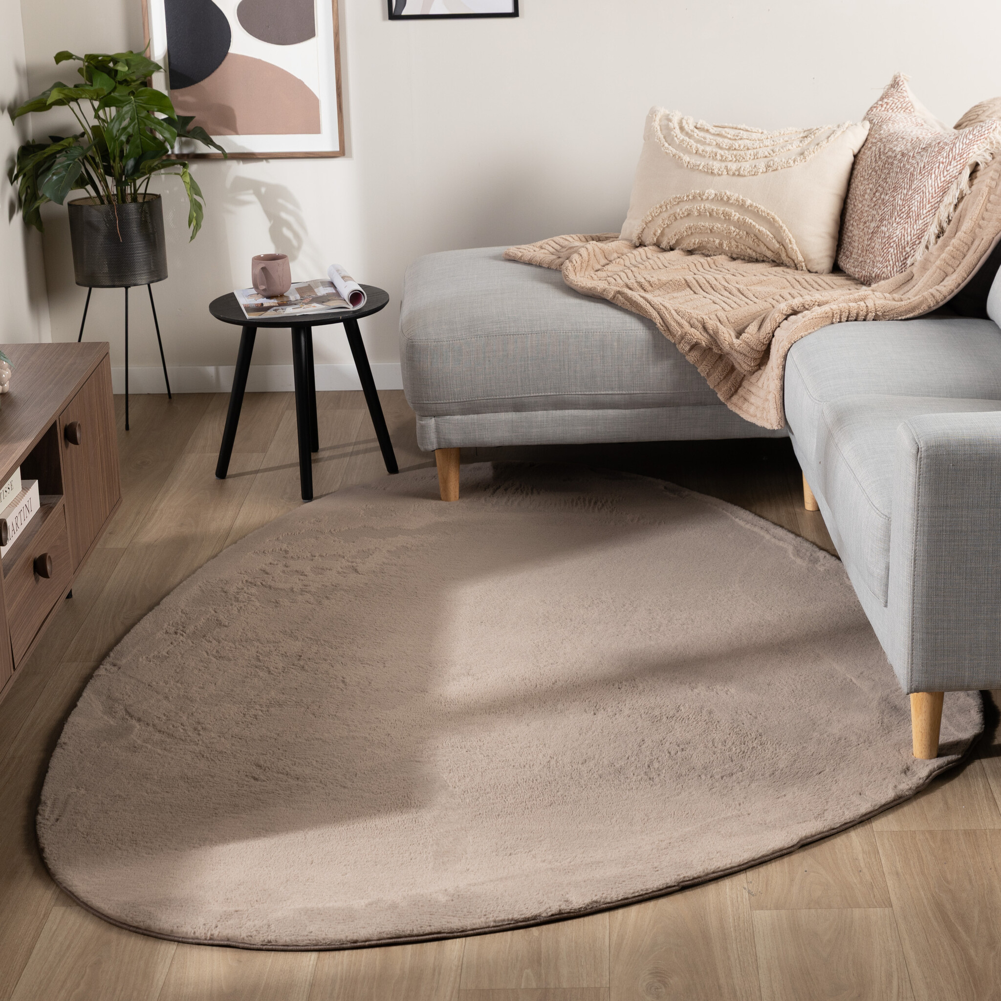 Flauschiger Teppich - Cozy Pebble Taupe