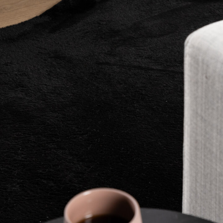 Flauschiger Teppich - Cozy Pebble Schwarz