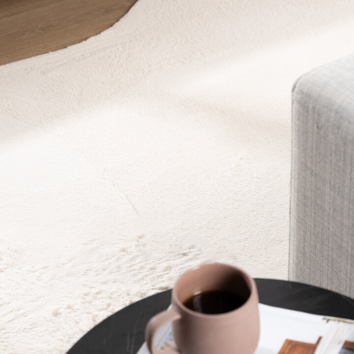 Flauschiger Teppich - Cozy Ripple Creme