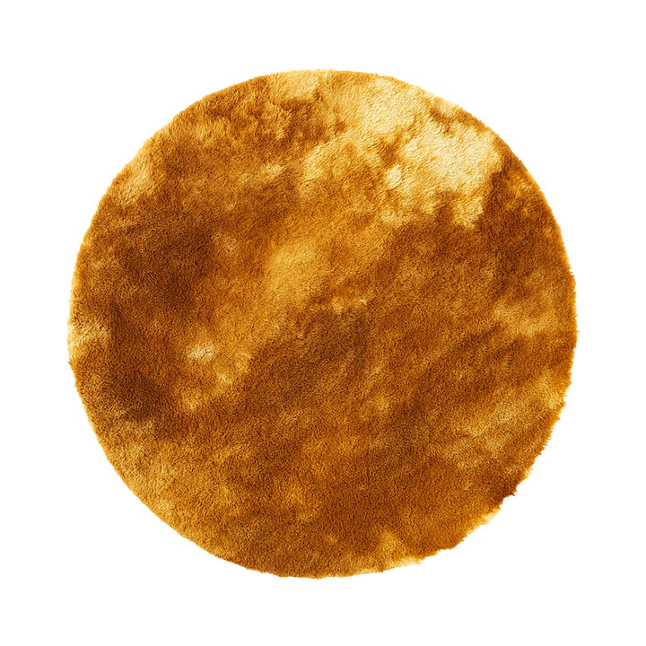 Hochflor Teppich Rund - Glorious Gold Gelb