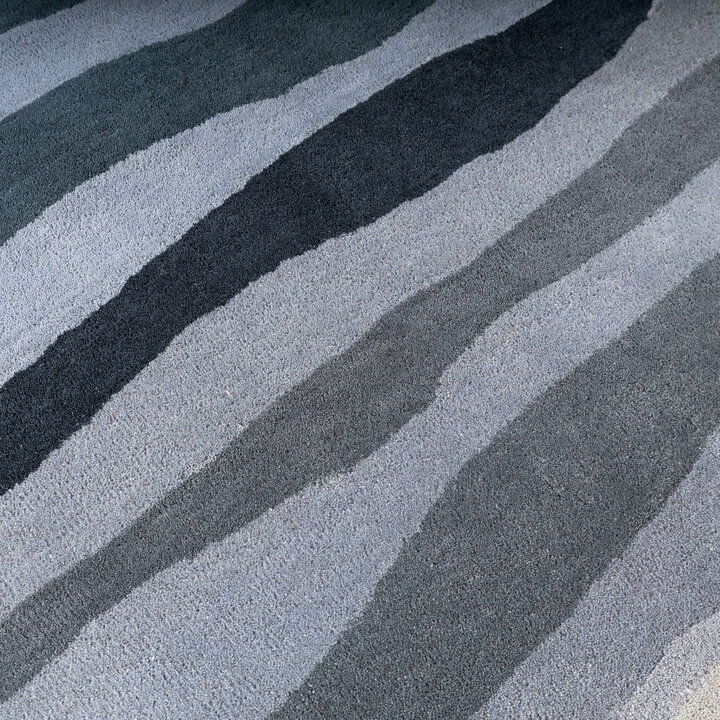 Wollteppich Rund - Liora Blau