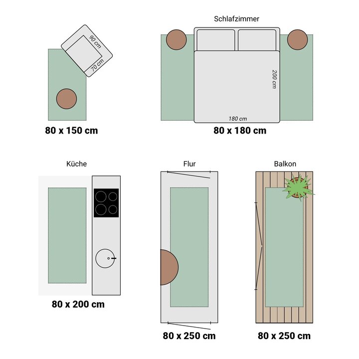 Waschbarer Läufer - Hazy Beige Creme