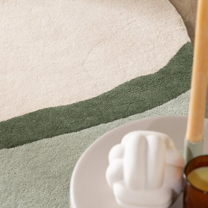 Wollteppich Rund - Vienna Grün