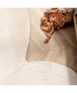 Kinderteppich Waschbar - Coco Schmetterling Beige