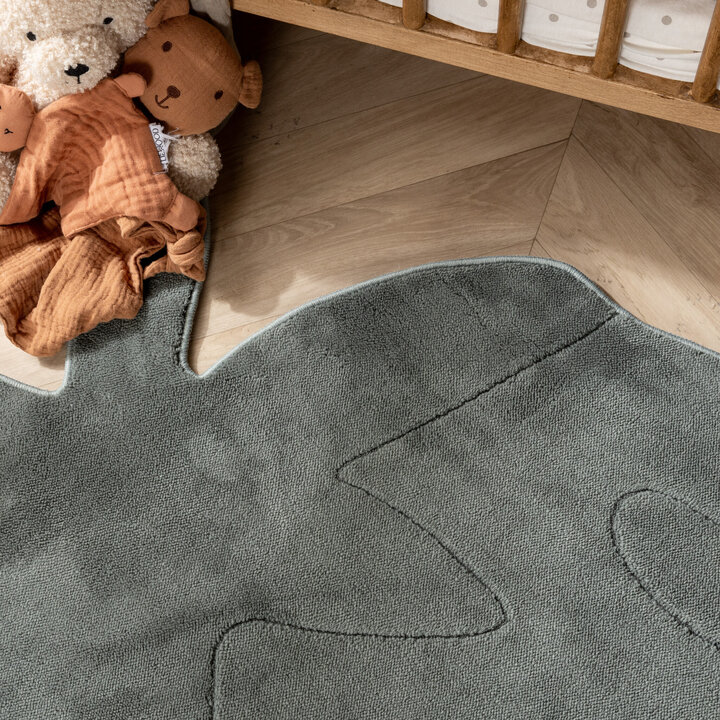 Kinderteppich Waschbar - Coco Erdbeere Dunkelgrün