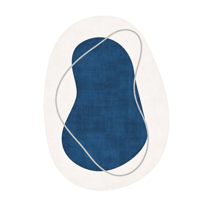 Teppich Organisch - Elyra Blau Grau