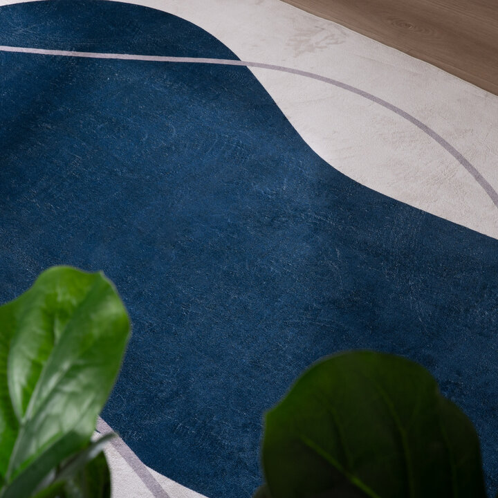 Teppich Organisch - Elyra Blau Grau