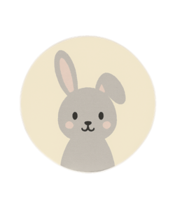Waschbarer Spielteppich Rund - Sammy Rabbit Grau