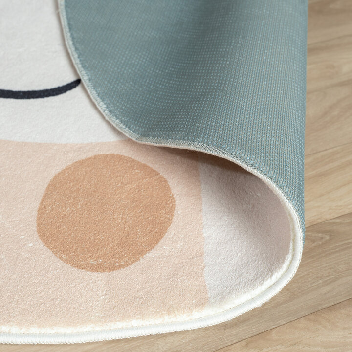 Waschbarer Spielteppich Rund - Sammy Giraffe Beige