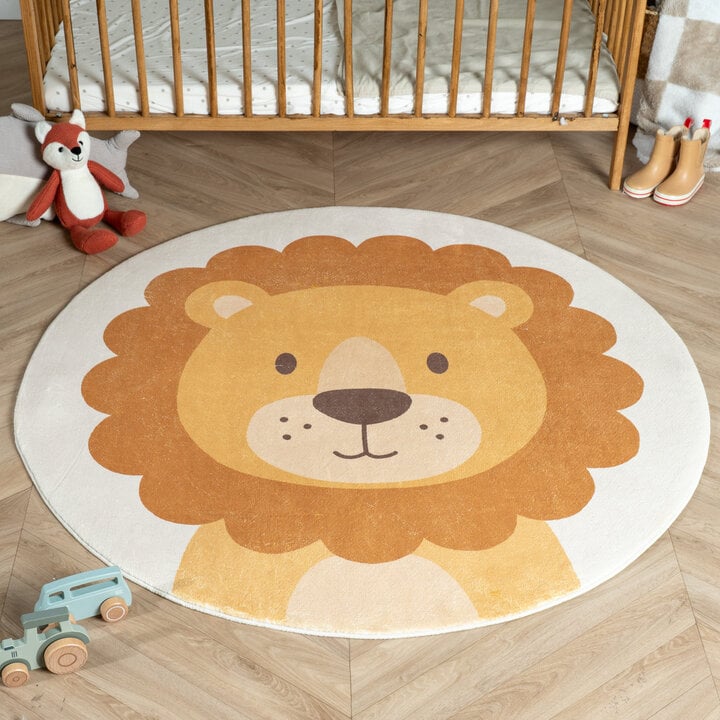 Waschbarer Spielteppich Rund - Sammy Lion Braun