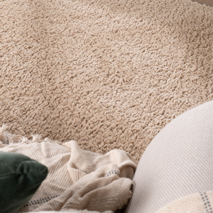 Flauschiger Teppich Rund - Bobby Beige
