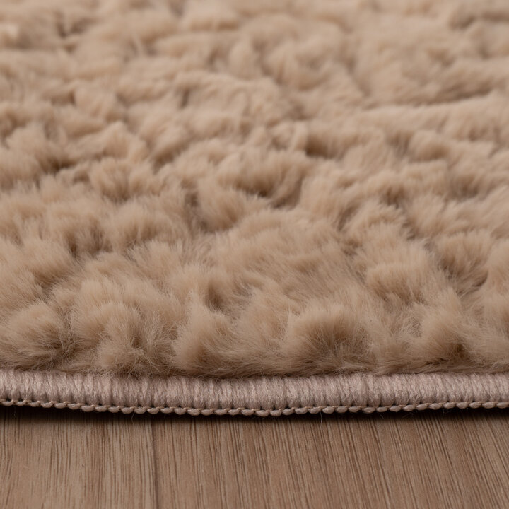 Flauschiger Teppich Rund - Bobby Beige