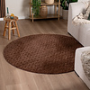 Flauschiger Teppich Rund - Bobby Dunkelbraun - thumbnail